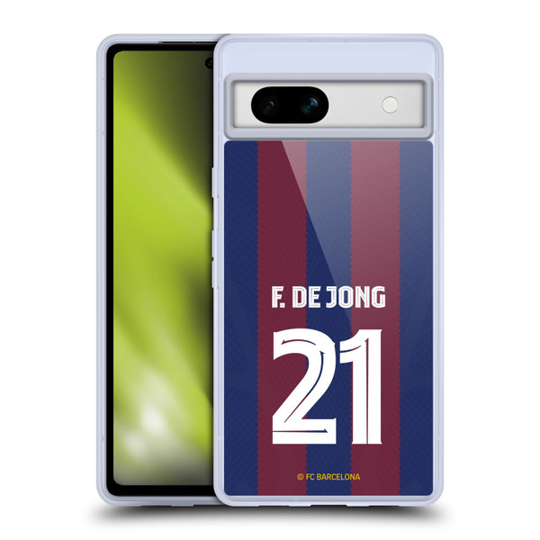 FC Barcelona 2023/24 Players Home Kit Frenkie de Jong Soft Gel Case for Google Pixel 7a