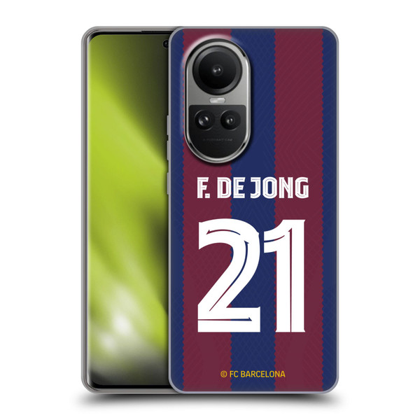 FC Barcelona 2023/24 Players Home Kit Frenkie de Jong Soft Gel Case for OPPO Reno10 5G / Reno10 Pro 5G