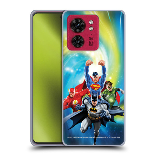 Justice League DC Comics Airbrushed Heroes Galaxy Soft Gel Case for Motorola Moto Edge 40
