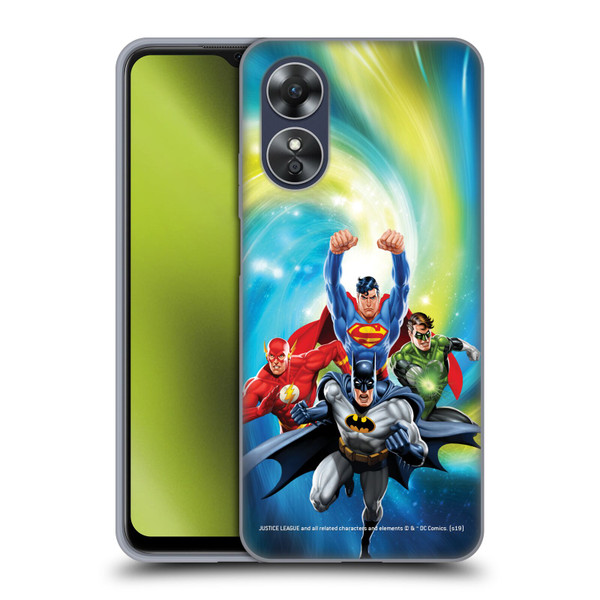 Justice League DC Comics Airbrushed Heroes Galaxy Soft Gel Case for OPPO A17