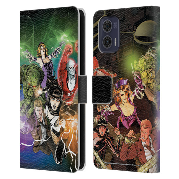 Justice League DC Comics Dark Comic Art #30 Group Leather Book Wallet Case Cover For Motorola Moto G73 5G