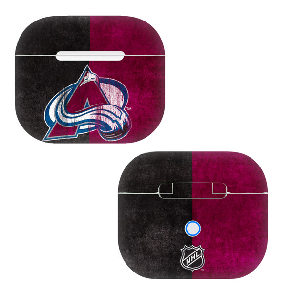 NHL Colorado Avalanche Half Distressed Vinyl Sticker Skin Decal Cover for Apple AirPods 3 3rd Gen Charging Case