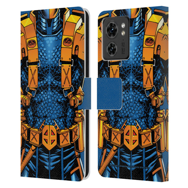 Justice League DC Comics Deathstroke Comic Art New 52 Costume Leather Book Wallet Case Cover For Motorola Moto Edge 40