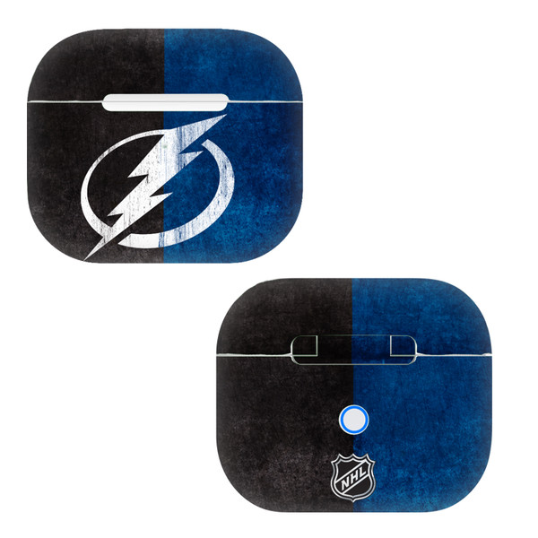 NHL Tampa Bay Lightning Half Distressed Vinyl Sticker Skin Decal Cover for Apple AirPods 3 3rd Gen Charging Case