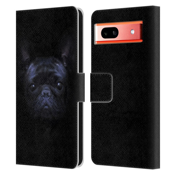 Klaudia Senator French Bulldog 2 Darkness Leather Book Wallet Case Cover For Google Pixel 7a