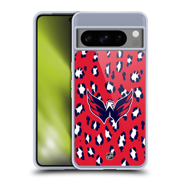 NHL Washington Capitals Leopard Pattern Soft Gel Case for Google Pixel 8 Pro