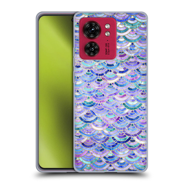 Micklyn Le Feuvre Marble Patterns Mosaic In Amethyst And Lapis Lazuli Soft Gel Case for Motorola Moto Edge 40