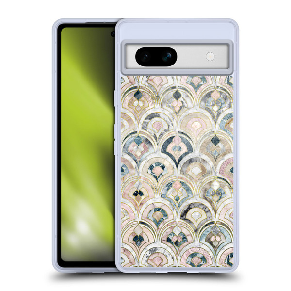 Micklyn Le Feuvre Marble Patterns Art Deco Tiles In Soft Pastels Soft Gel Case for Google Pixel 7a