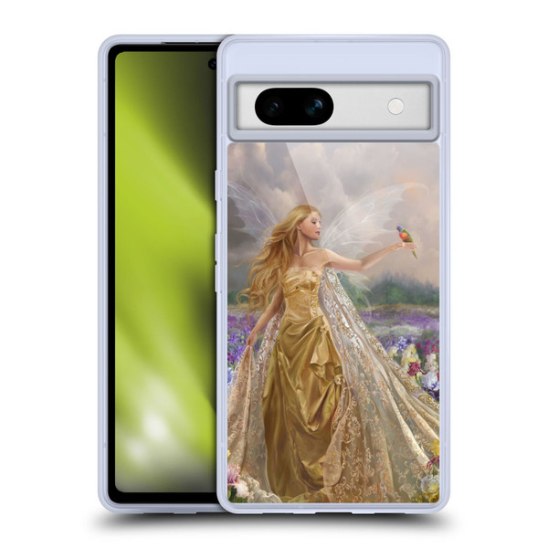 Nene Thomas Deep Forest Gold Angel Fairy With Bird Soft Gel Case for Google Pixel 7a