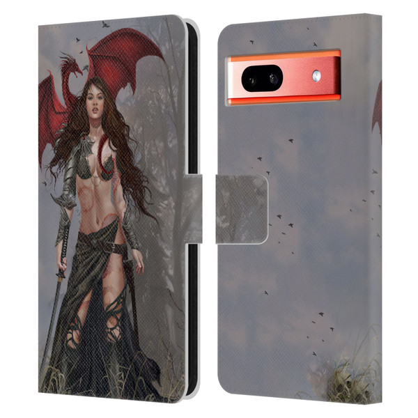 Nene Thomas Gothic Dragon Witch Warrior Sword Leather Book Wallet Case Cover For Google Pixel 7a