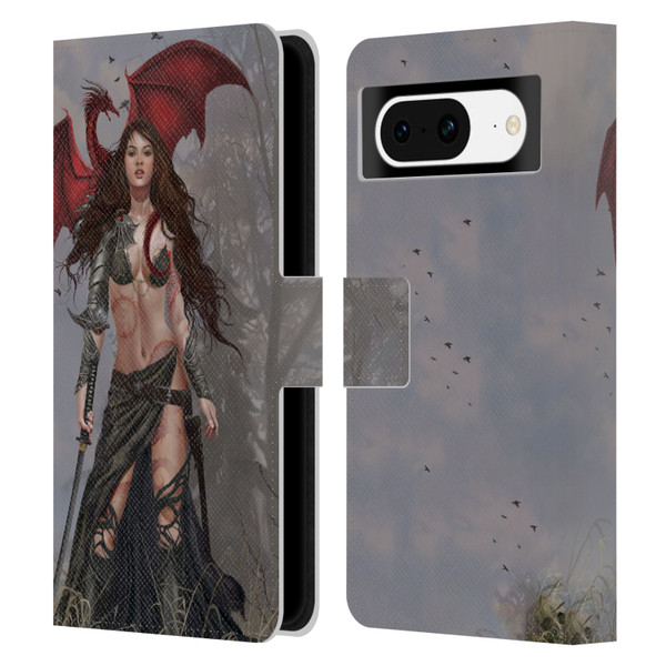Nene Thomas Gothic Dragon Witch Warrior Sword Leather Book Wallet Case Cover For Google Pixel 8