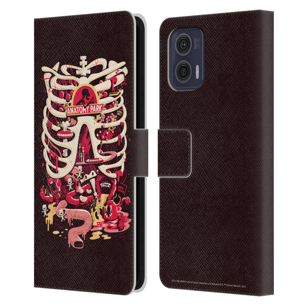 Rick And Morty Season 1 & 2 Graphics Anatomy Park Leather Book Wallet Case Cover For Motorola Moto G73 5G