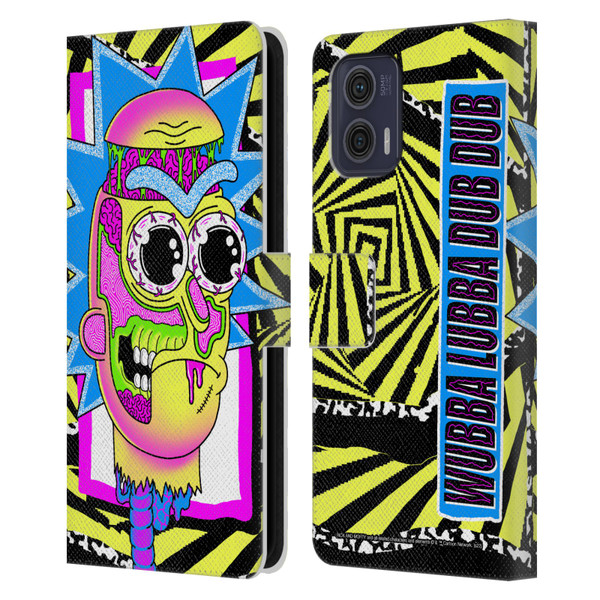 Rick And Morty Season 1 & 2 Graphics Rick Leather Book Wallet Case Cover For Motorola Moto G73 5G
