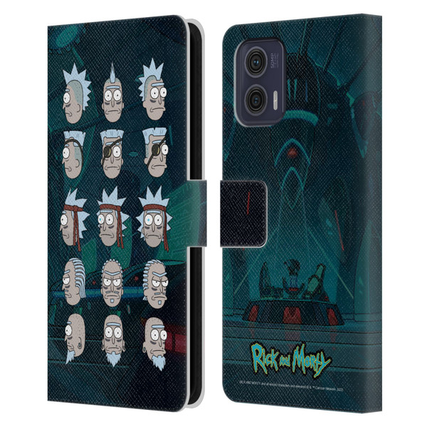 Rick And Morty Season 3 Character Art Seal Team Ricks Leather Book Wallet Case Cover For Motorola Moto G73 5G