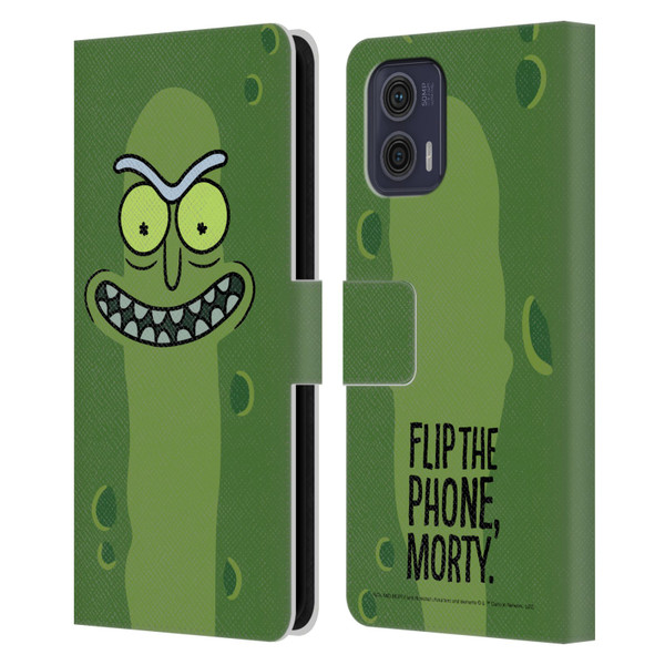 Rick And Morty Season 3 Graphics Pickle Rick Leather Book Wallet Case Cover For Motorola Moto G73 5G