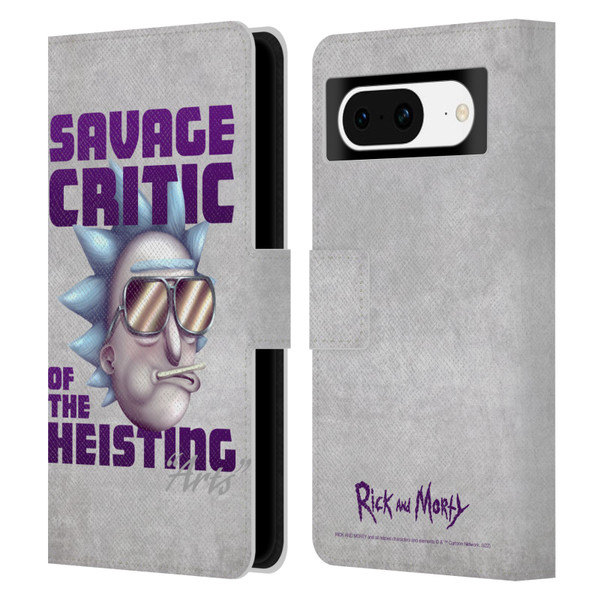 Rick And Morty Season 4 Graphics Savage Critic Leather Book Wallet Case Cover For Google Pixel 8
