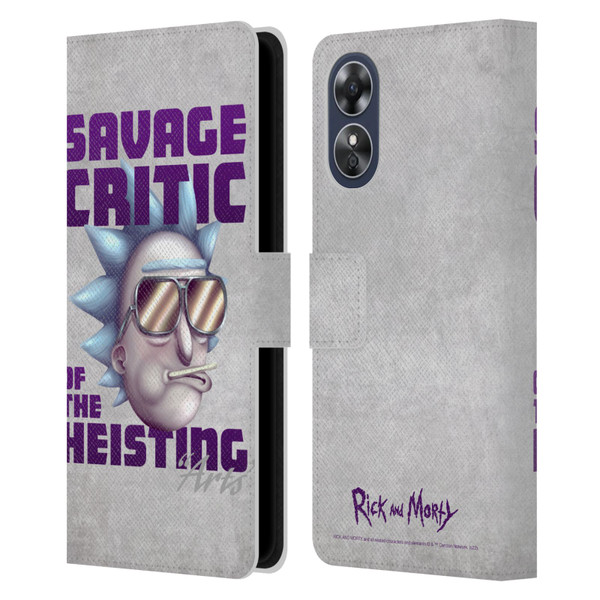 Rick And Morty Season 4 Graphics Savage Critic Leather Book Wallet Case Cover For OPPO A17