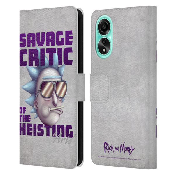 Rick And Morty Season 4 Graphics Savage Critic Leather Book Wallet Case Cover For OPPO A78 5G
