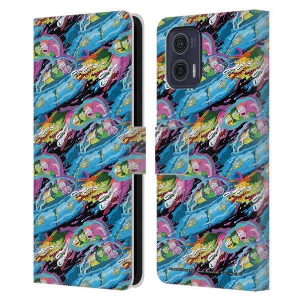 Rick And Morty Season 5 Graphics Warp Pattern Leather Book Wallet Case Cover For Motorola Moto G73 5G