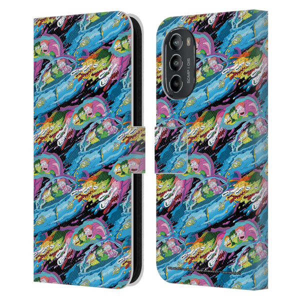 Rick And Morty Season 5 Graphics Warp Pattern Leather Book Wallet Case Cover For Motorola Moto G82 5G