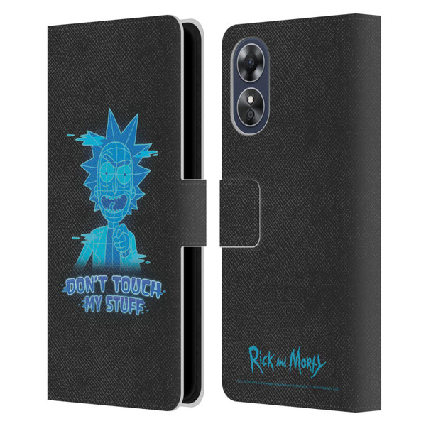 Rick And Morty Season 5 Graphics Don't Touch My Stuff Leather Book Wallet Case Cover For OPPO A17