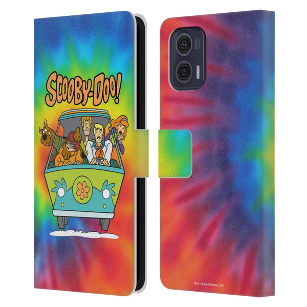 Scooby-Doo Mystery Inc. Tie Dye Leather Book Wallet Case Cover For Motorola Moto G73 5G