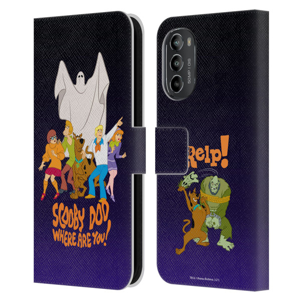 Scooby-Doo Mystery Inc. Where Are You? Leather Book Wallet Case Cover For Motorola Moto G82 5G