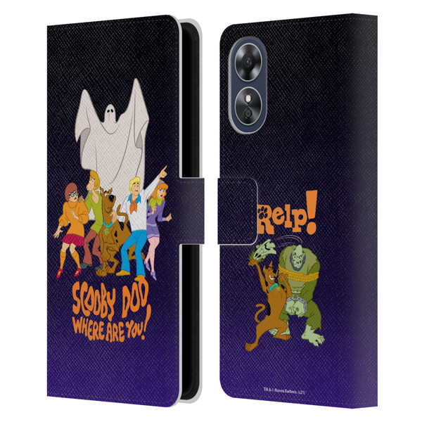 Scooby-Doo Mystery Inc. Where Are You? Leather Book Wallet Case Cover For OPPO A17
