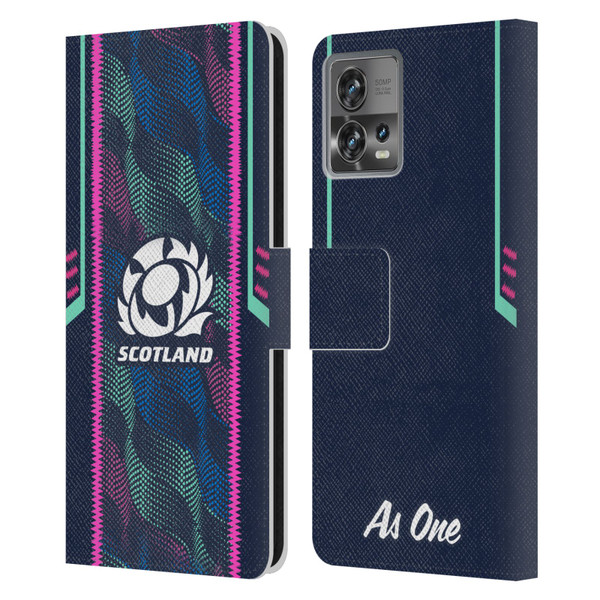 Scotland Rugby 2023/24 Crest Kit Wave Training Leather Book Wallet Case Cover For Motorola Moto Edge 30 Fusion