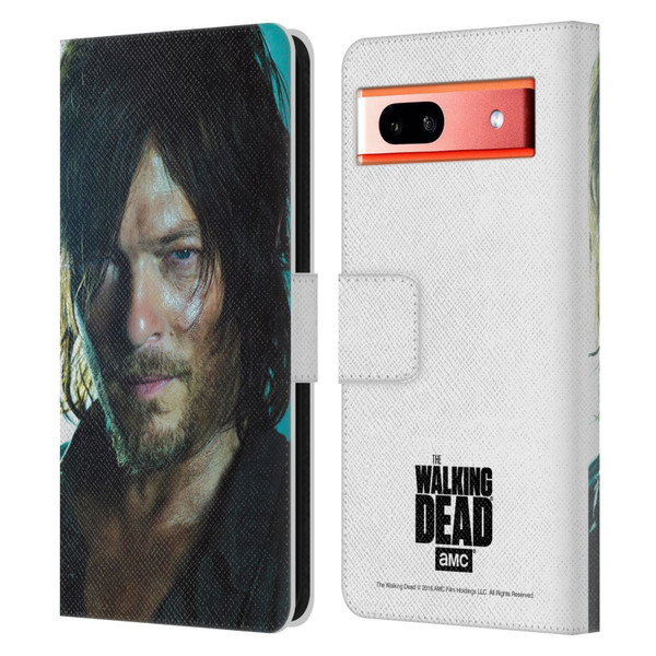 AMC The Walking Dead Characters Daryl Leather Book Wallet Case Cover For Google Pixel 7a