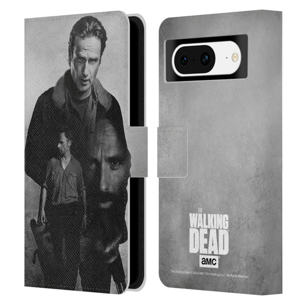 AMC The Walking Dead Double Exposure Rick Leather Book Wallet Case Cover For Google Pixel 8