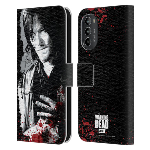 AMC The Walking Dead Gore Wounded Hand Leather Book Wallet Case Cover For Motorola Moto G82 5G