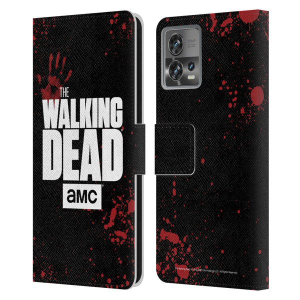 AMC The Walking Dead Logo Black Leather Book Wallet Case Cover For Motorola Moto Edge 30 Fusion