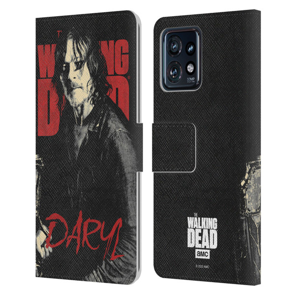 AMC The Walking Dead Season 10 Character Portraits Daryl Leather Book Wallet Case Cover For Motorola Moto Edge 40 Pro