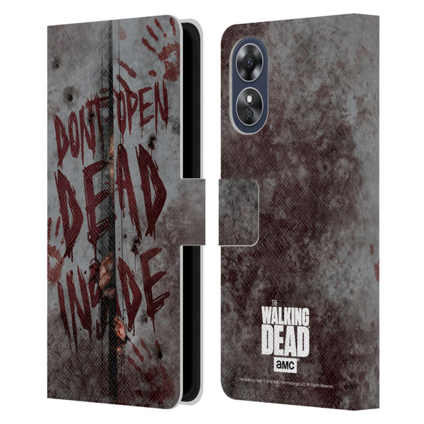 AMC The Walking Dead Typography Dead Inside Leather Book Wallet Case Cover For OPPO A17
