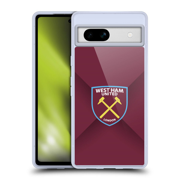 West Ham United FC Crest Gradient Soft Gel Case for Google Pixel 7a