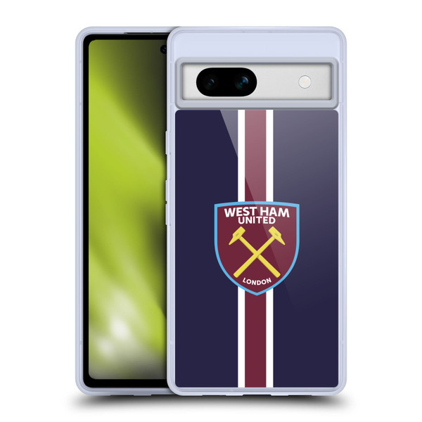 West Ham United FC Crest Stripes Soft Gel Case for Google Pixel 7a