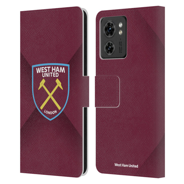 West Ham United FC Crest Gradient Leather Book Wallet Case Cover For Motorola Moto Edge 40