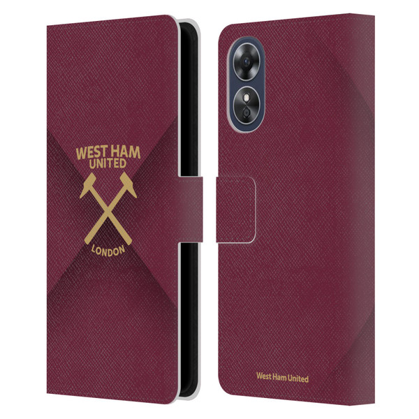 West Ham United FC Hammer Marque Kit Gradient Leather Book Wallet Case Cover For OPPO A17