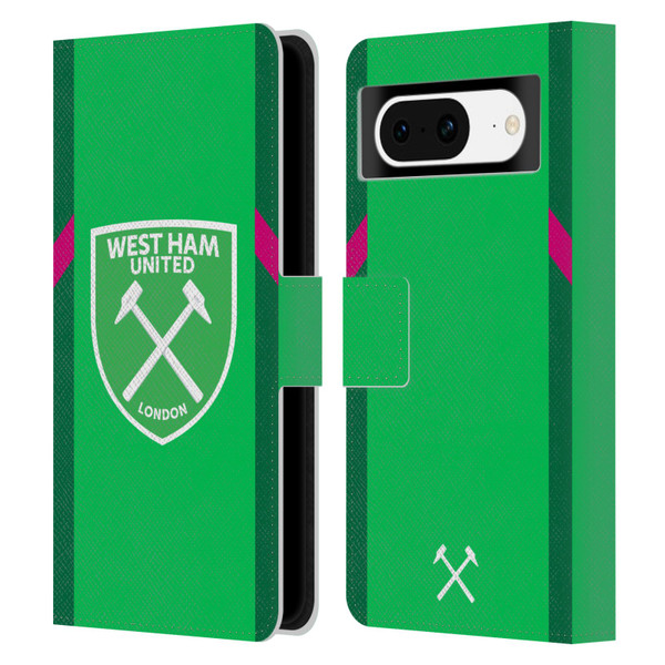 West Ham United FC 2023/24 Crest Kit Home Goalkeeper Leather Book Wallet Case Cover For Google Pixel 8