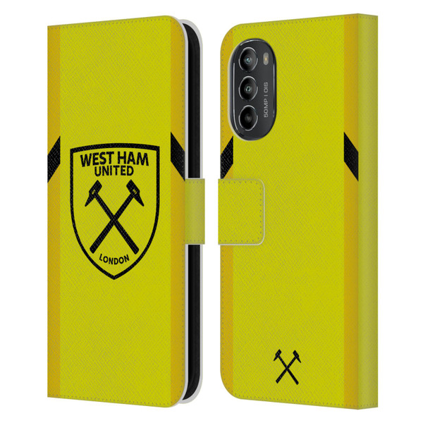 West Ham United FC 2023/24 Crest Kit Away Goalkeeper Leather Book Wallet Case Cover For Motorola Moto G82 5G