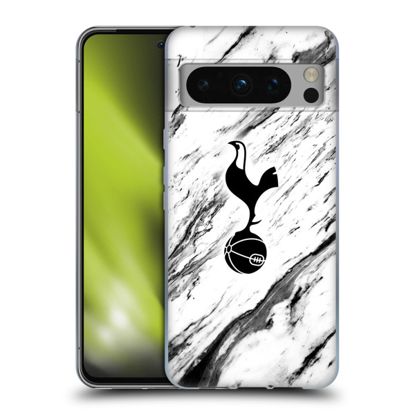 Tottenham Hotspur F.C. Badge Black And White Marble Soft Gel Case for Google Pixel 8 Pro