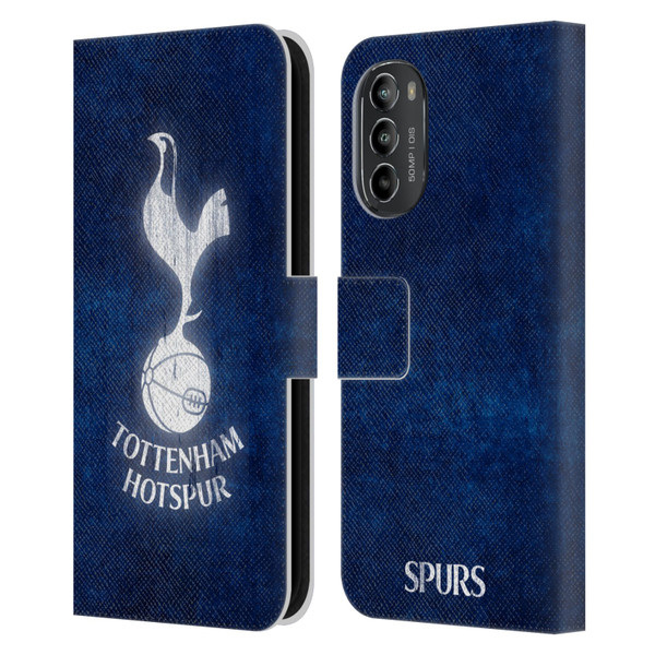 Tottenham Hotspur F.C. Badge Distressed Leather Book Wallet Case Cover For Motorola Moto G82 5G
