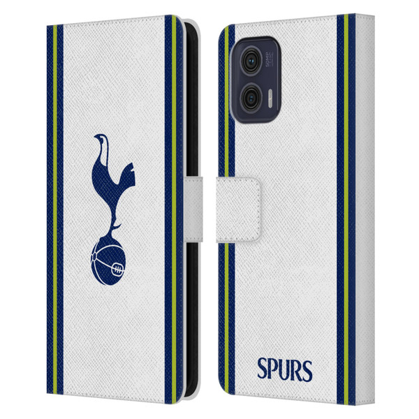 Tottenham Hotspur F.C. 2022/23 Badge Kit Home Leather Book Wallet Case Cover For Motorola Moto G73 5G