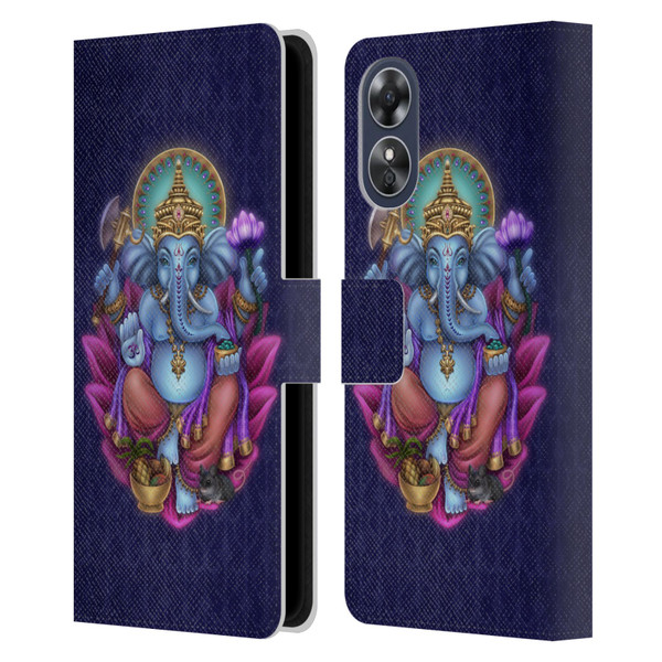Brigid Ashwood Sacred Symbols Ganesha Leather Book Wallet Case Cover For OPPO A17