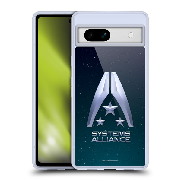 EA Bioware Mass Effect Graphics Systems Alliance Logo Soft Gel Case for Google Pixel 7a