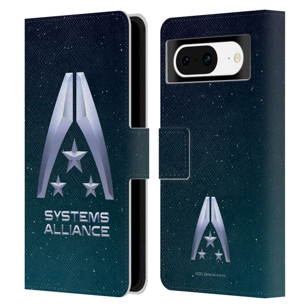 EA Bioware Mass Effect Graphics Systems Alliance Logo Leather Book Wallet Case Cover For Google Pixel 8