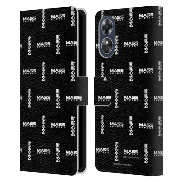 EA Bioware Mass Effect Graphics Logo Pattern Leather Book Wallet Case Cover For OPPO A17