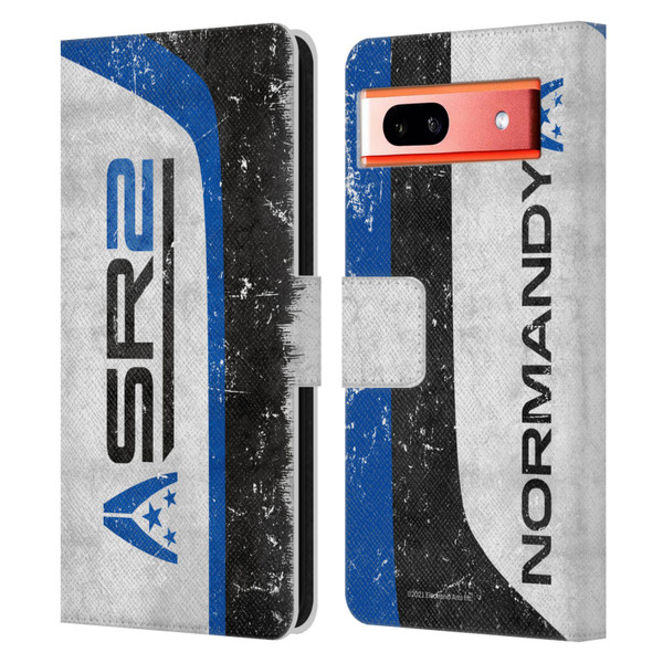 EA Bioware Mass Effect 3 Badges And Logos SR2 Normandy Leather Book Wallet Case Cover For Google Pixel 7a