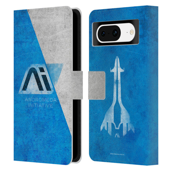 EA Bioware Mass Effect Andromeda Graphics Initiative Distressed Leather Book Wallet Case Cover For Google Pixel 8